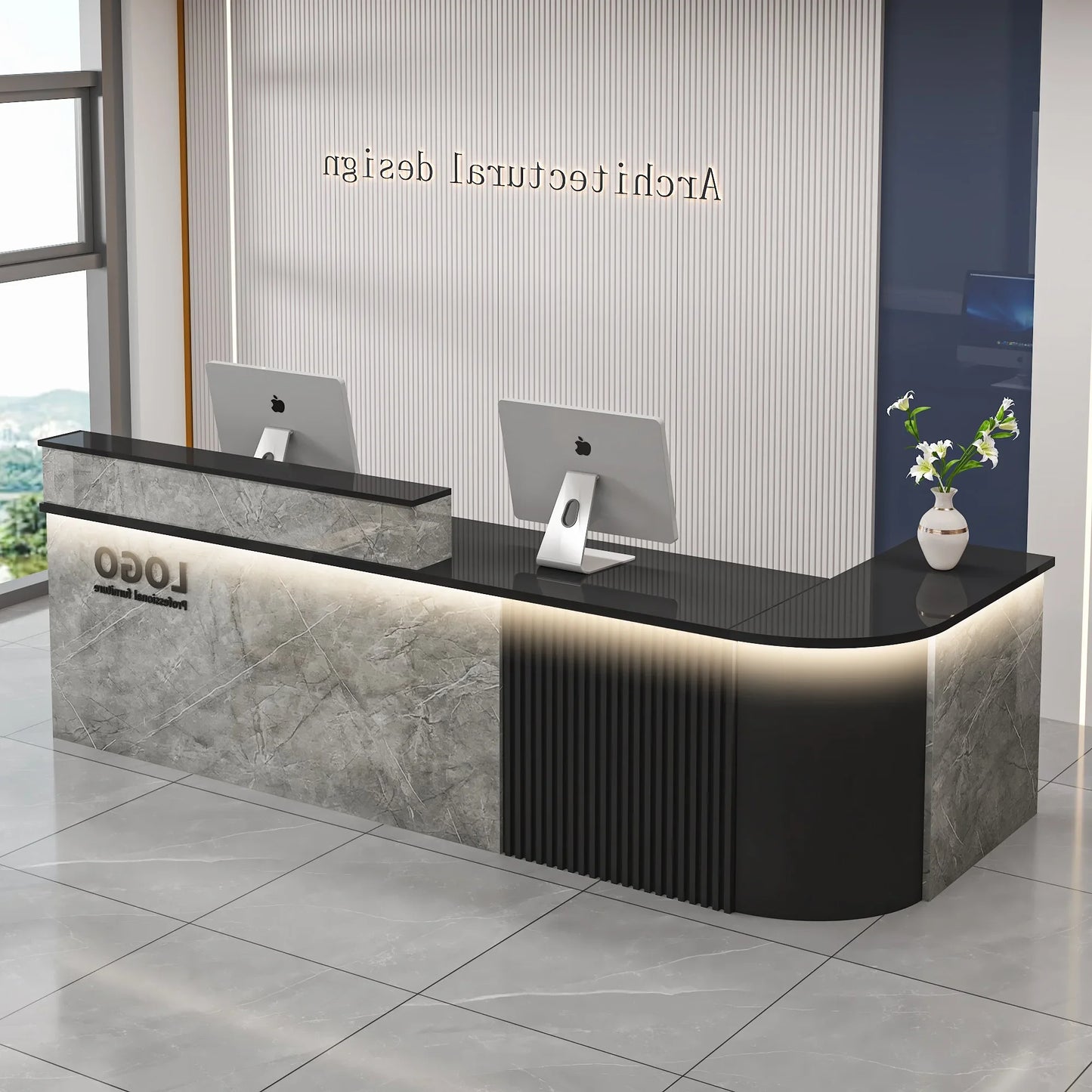 Professional Office Bar Counter Simple Luxury Beauty Design Reception Desk Modern Salon Bancone Bar Lusso Commercial Furniture