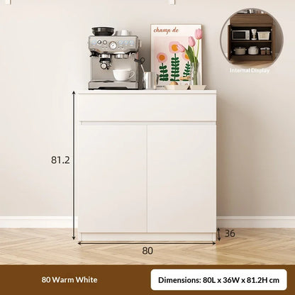 Modern Solid Wood Living Room Sideboard Cabinet Storage Dresser Drawer Display Kitchen Organizer Adjustable Shelves Furniture