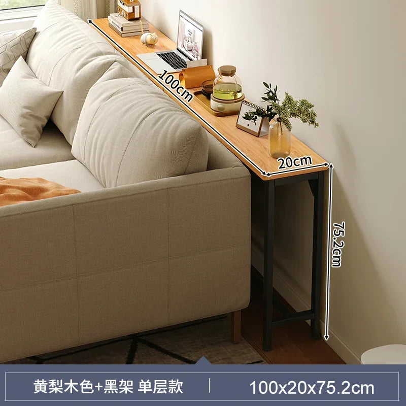Multi-functional Living Room Long Partition Rack Bed Tail Storage Table Rear Sofa Gap Narrow Side Table Space-Saving Furniture