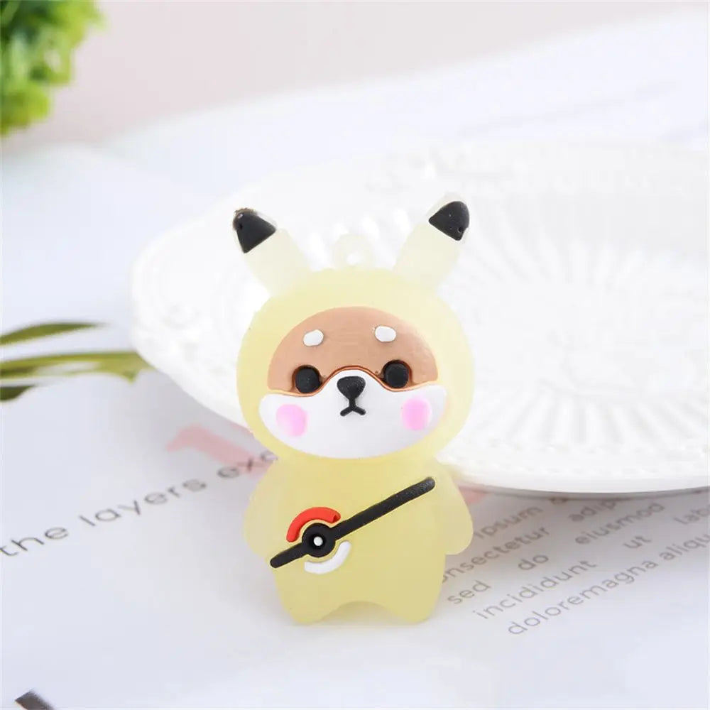 Cartoon Boy Girl Bear Pendant Bag Key Chain Shoulder Bag Doll Pendant Key Rings Keychain Flashing Light Keychain