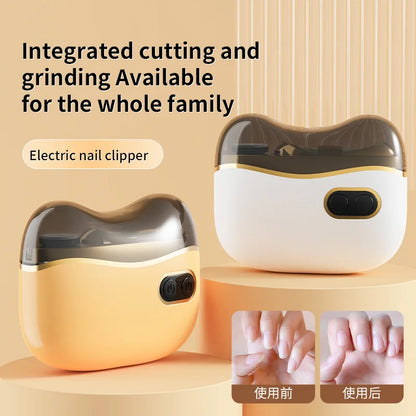 2 In 1 Electric Nail Clipper Polisher, Electric Nail Polishers With Light , File Organizers, Adult Baby Fingernail Toe Scissors