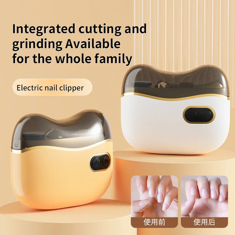 2 In 1 Electric Nail Clipper Polisher, Electric Nail Polishers With Light , File Organizers, Adult Baby Fingernail Toe Scissors