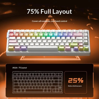 AULA AG75 Magnetic Axis Mechanical Keyboard Low Latency Gaming Keyboard All-aluminum Alloy 75% Layout Gaming Keyboard PC Gift