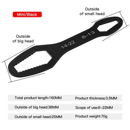 8-22mm 3-17mm Double End Universal Wrench Multifunctional , Self-Tightening Wrench Repair Tools Double Ended Wrench