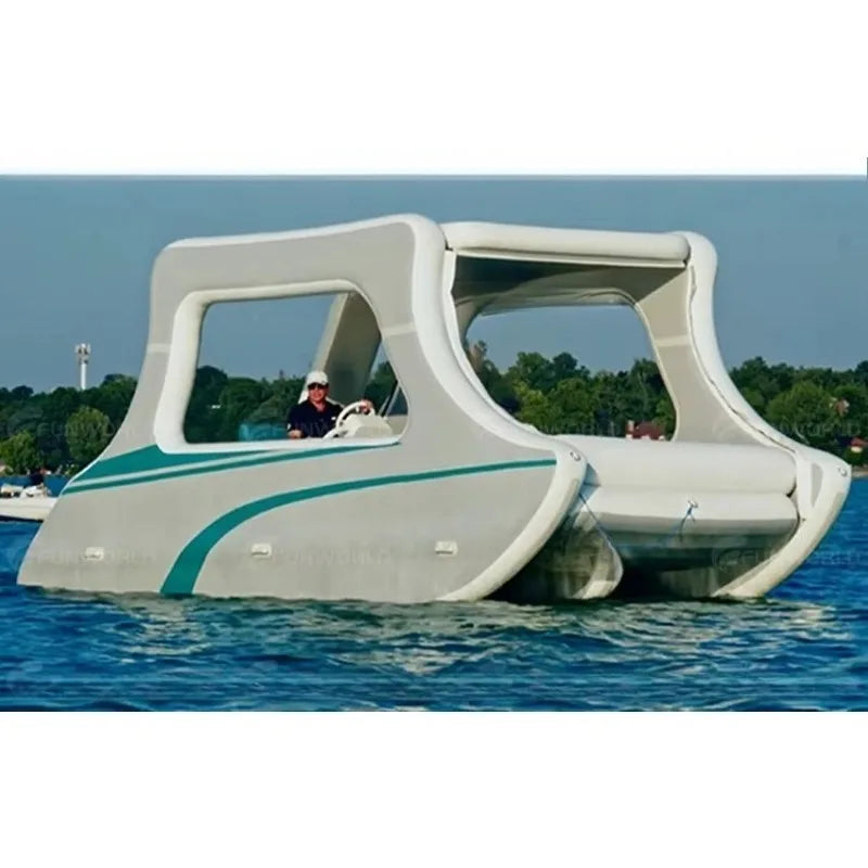 OME Large Szie 4-8 Persons Inflatable Yacht Boat Inflatable Electric Boat With Anti-slip Floor Pontoon Boat Ships Fishing Diving