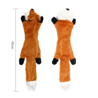 Cute Plush Squeak Toys Pet Wolf Rabbit Animal Plush Toys Dog Chew Whistling Involved Squirrel Dog Toy Funny Pet Products