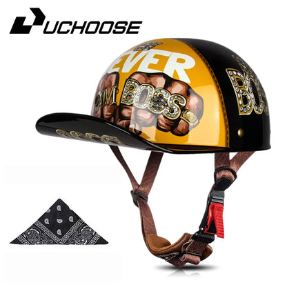 Motorcycle Helmet Electric Vehicle Riding Locomotive for Retro Half Helmet Four Seasons Universal Helmet Helmet