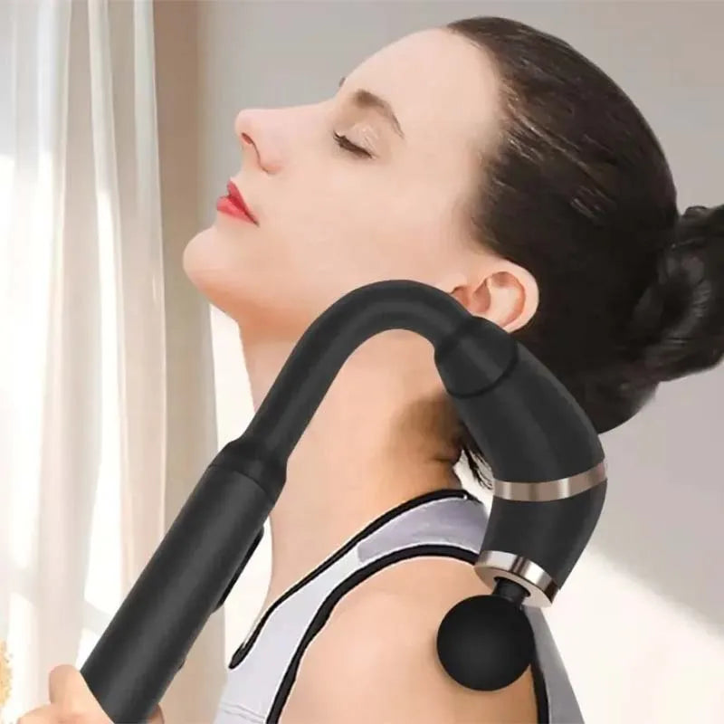 Handheld home massagers, massage guns with extended handles, and back massage tools for relieving deep tissue pain