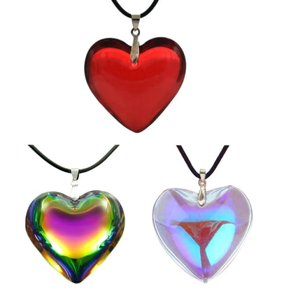 Heart Shape Necklace Crystal Pendants Clavicle Chain Necklace Fashion Jewelry Glass Charm Necklace for Couple Women Girl