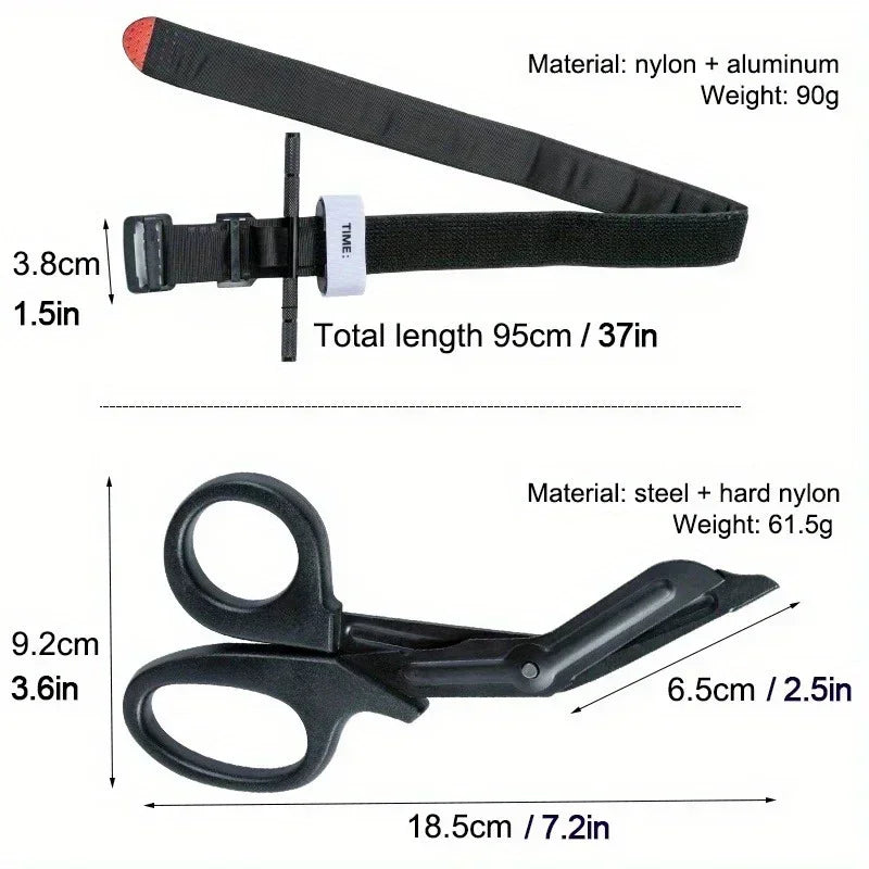 First Aid Kit Survival Kit Aluminum Rod Tourniquet Gauze Scissors Accessories Tool Outdoor Adventure Supplies Self Defense