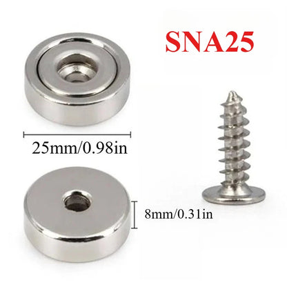 A16-32mm Multipurpose Strong Magnets with Countersunk Hole- for Fridge,Tool Organizer,Whiteboard,Kitchen Snack Storage,Garage