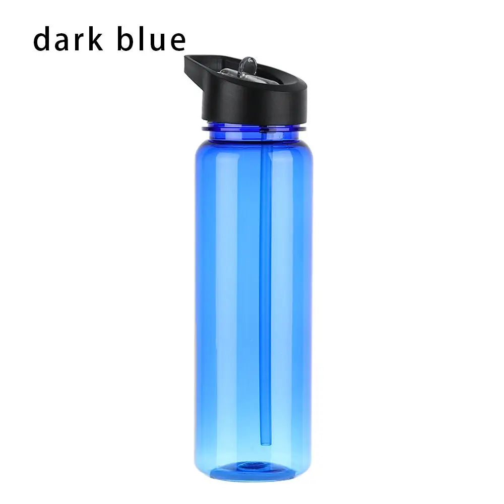 750ml Sports Water Bottle With Straw Outdoor Plastic Clear Dinkware Travel Camping Portable Leakproof Drinking Cup