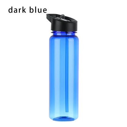 750ml Sports Water Bottle With Straw Outdoor Plastic Clear Dinkware Travel Camping Portable Leakproof Drinking Cup