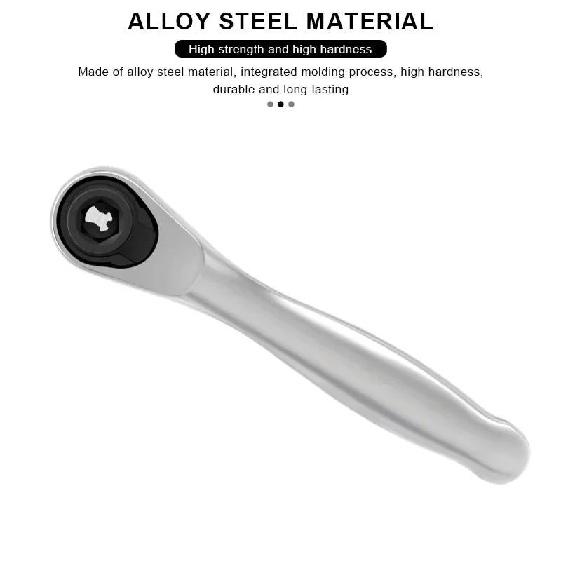 Ratchet Wrench - 1/4 Drive Ratchet Handle with 72 Teeth Quick Release, Screwdriver Bits Hand Tool for Auto Motorcycle Repair