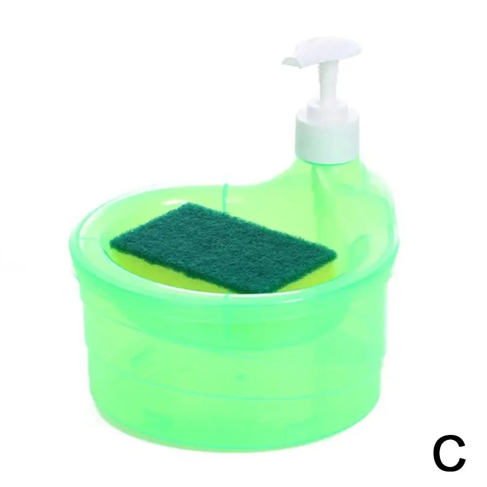 Soap Dispenser Bottle With Sponge for Detergent Liquid Kitchen Dish Soap Dispenser Kitchen Sponge Dispenser Manual Soap Pump