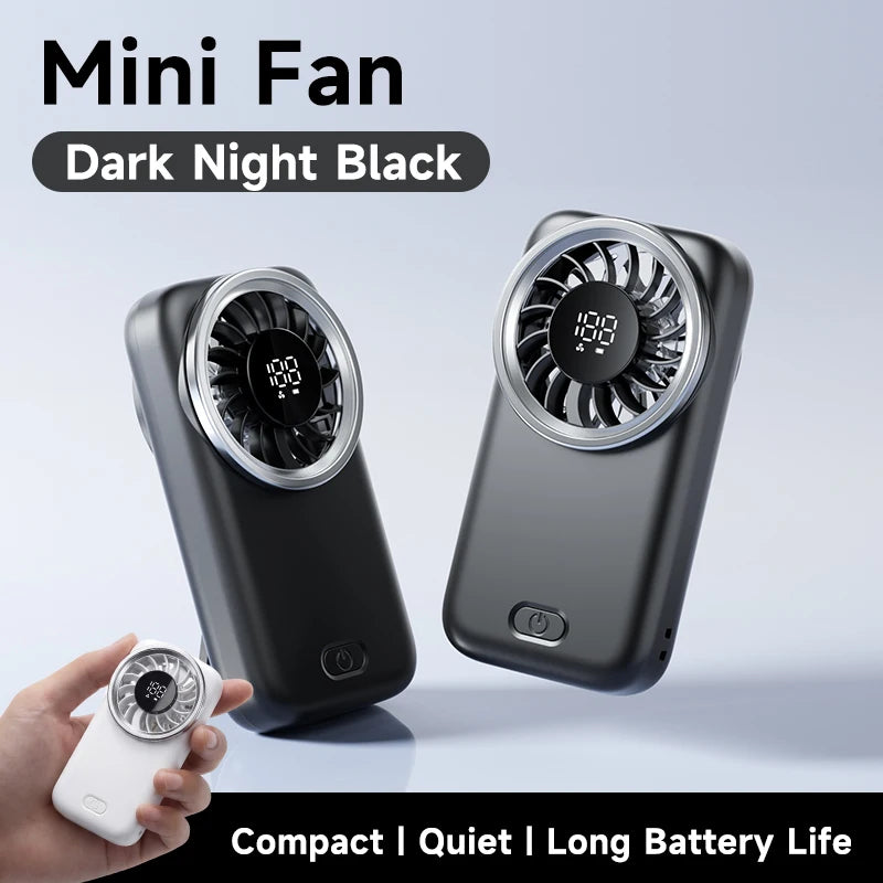 Portable Fan Mini Quiet Handheld Personal USB Rechargeable Fan Operated for Home Office Outdoor Travel, 1200mAh Hands Fans