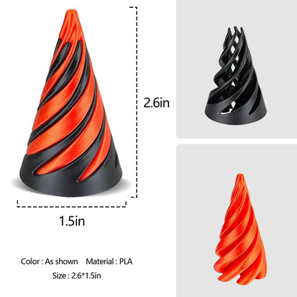 2024 3D Printed Helix Screw Fidget Toy Impossible Pyramid Passthrough Sculpture Spiral Cone Decompression Decorative Ornaments