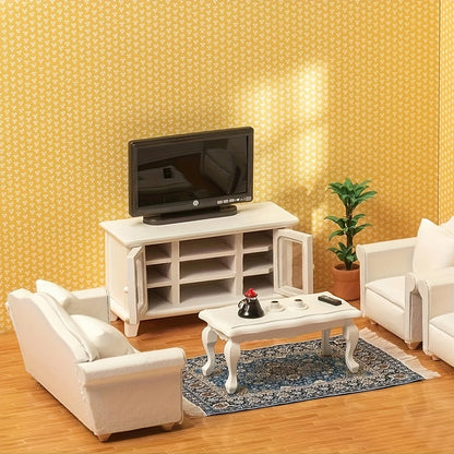 Miniature house, mini furniture, bedroom scene, furniture, sofa, single/double sofa, creative DIY, versatile, Christmas holiday