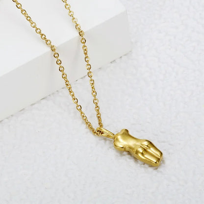 Body Pendant Silhouette Necklace • 18K Gold Stainless Steel Women Empowerment Jewelry • Best Friend Gifts