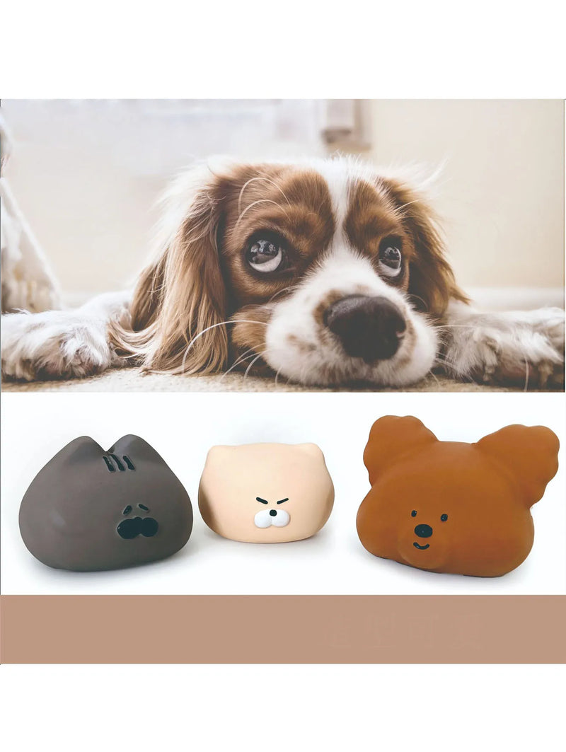 Dog Chew Toy Pet Squeaky Ball Toy Teeth Care Cartoon Rubber Latex Interactive Trainning Puppy Pet Dog Supplies Toys for Dog.