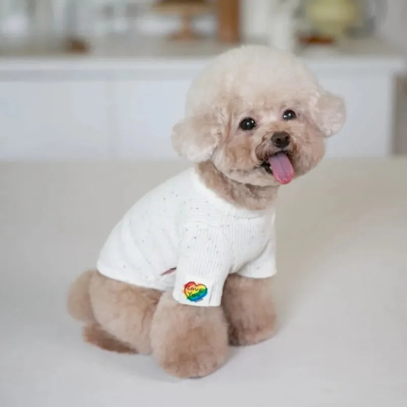 Love Pet Dog Clothes  Winter Fashion Knitted Warm Inner Pet Base Clothes Dog Two Legged T-Skirt Puppy Clothing for Small Dogs