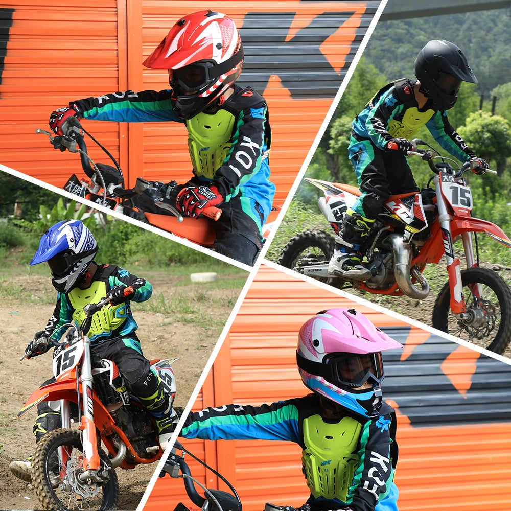 Kids Motocross Helmet with Motocross Goggles and Gloves Child Motorcycle Off-Road Helmets for Dirt Bikes ATVs Quads