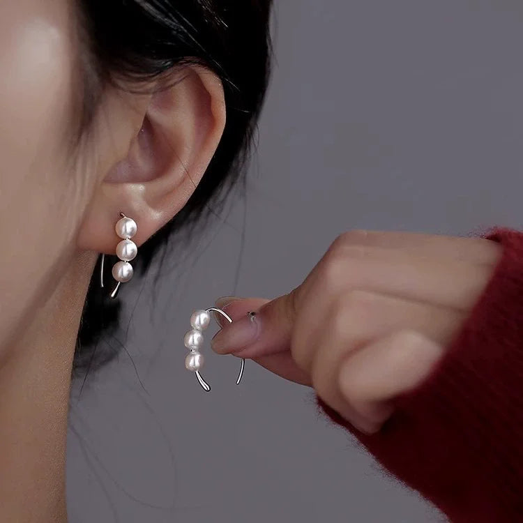 925 Sterling Silver Pearl Earrings for Women Elegant Ear Studs Popular Fine Jewelry Accessories