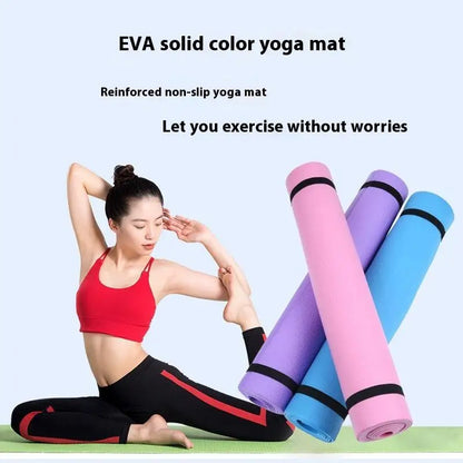 【O】1PC Thick Yoga Mat Anti-skid Sports Fitness Mat 3MM EVA Comfort Foam Yoga Mat For Exercise Yoga And Pilates Gymnastics Mat
