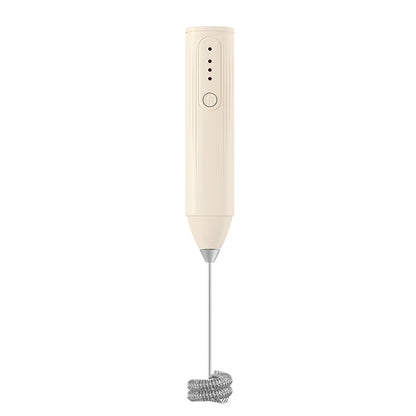 Automatic Stainless Steel Handheld Whisk Mini Portable Blender with 3 Speed Adjustable USB Rechargeable Milk Frother for Kitchen
