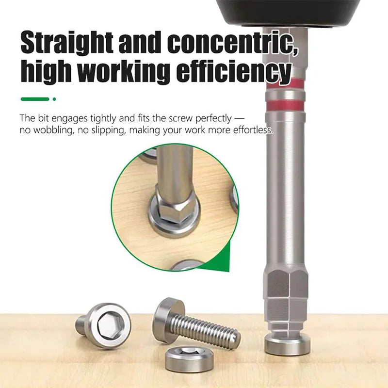Screwdriver Bits Set 3Pcs With Magnetic Hex Shank Pagoda-shaped Design In Multiple Sizes For Electric Drills And Wrenches