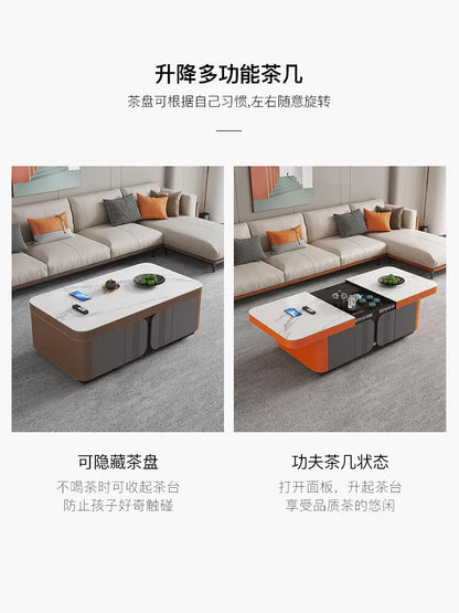 Coffee Table TV Cabinet Combination Modern Lifting Multi-Function Retractable Kung Fu Table Small Apartment Living Room Home