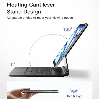 New Magic Keyboard For iPad 11th A16 Air 6 2025 iPad Case Pro 13 12.9 11 iPad 7 8 9 10th Gen Air4 5 10.9 Spanish Hebrew Keyboard