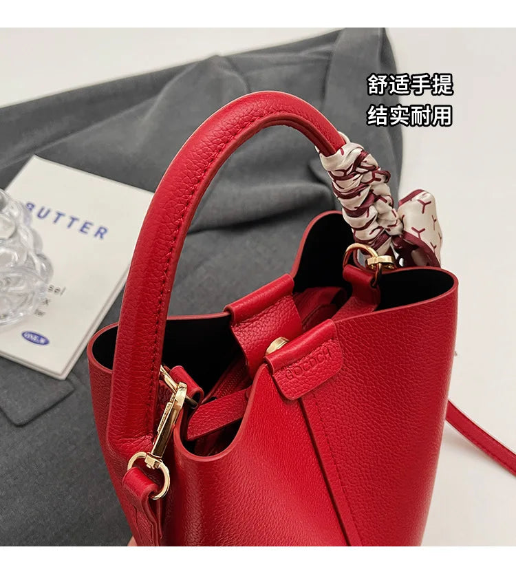 Hot Selling Simplicity High-end Women's Crossbody Bag PU Material Versatile Bucket Bag Fashion Handbag Commuting