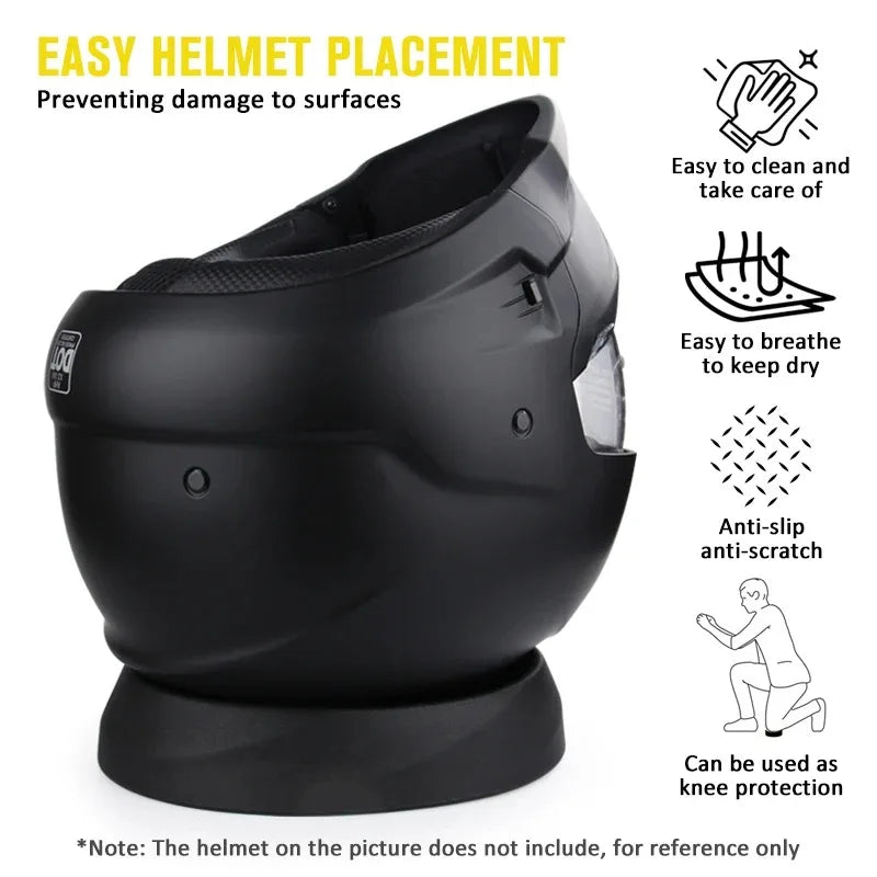 Motorcycle Helmet Stands Round Helmet Donut Ring Service Pad Portable for Clean Visor Remove Pads and Installing Equipments