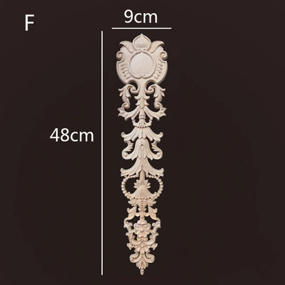 Wooden Furniture Appliques Luxury Living Room Decoration Home Decor Antique Onlays Mouldings Unique Natural Floral Wood Carved