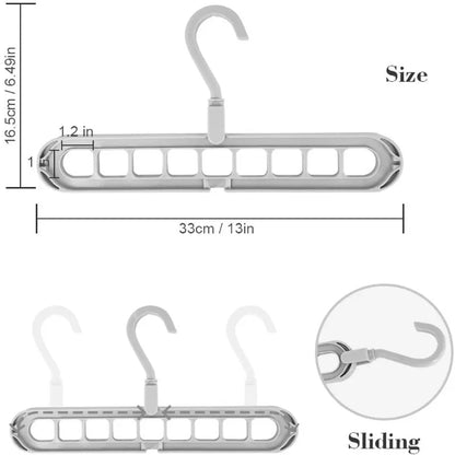 9-Hole Clothes Hanger Organizer Multi-Function Folding Space Saving Magic Hangers Scarf And Clothes Storage Rack for Home