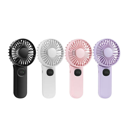 Handheld Fan Foldable Portable Fan with LED Display 3000mAh Battery Operated Mini Hand Held Fan for Travel Beach Outdoor