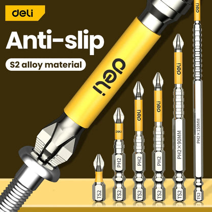 5PCS Upgraded High Hardness And Strong Magnetic Bit 25/50/65/70/90/150mm Non-slip Cross High Hardness Electric Hand Drill Screw