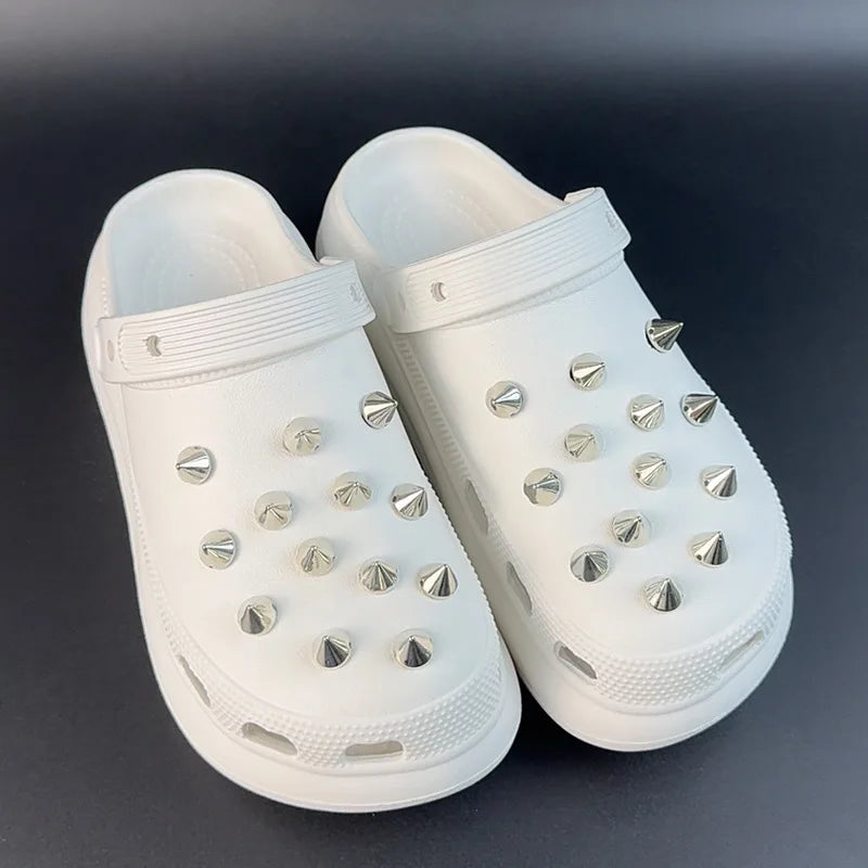 22PCS Shoe Charms Set Accessories Hole Shoe Buckle Punk Style Retro Collection DIY Summer Shoes Decorations