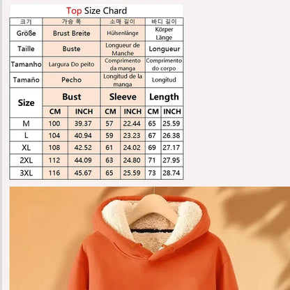 Fleece Sweatshirt Thickened Lamb Plush Hooded Pullover Casual Solid Sports Simple Top Long Sleeve Women Clothes Spring Loose New