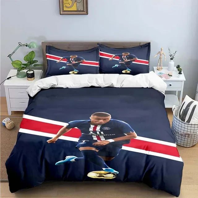 Fashion Football M-Mbappe Digital Printing Bedding Set Duvet Cover Comforter Bed  Youth Kids Girl Boys Birthday Gift