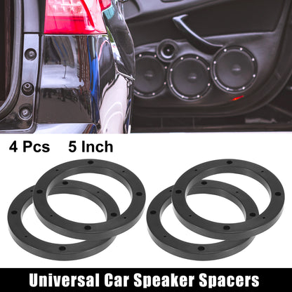 X Autohaux 2-4pcs 4 Inch 5 Inch 6.5 Inch Car Black Hollow Universal Speaker Spacer Mounting Spacer Plate Plastic 120mm ID