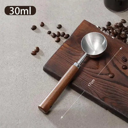 Coffee Tablespoon - Walnut Wood & Stainless Steel Scoop for Home Baristas & Cafe Decor - Perfect Kitchen Accessory