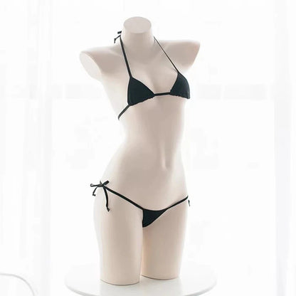 2PC Women Mini Bikini Sexy-Lingerie Pajamas Strappy Underwear Briefs Bra Sets Swimsuit Female Bathers Bandage Bathing Suit