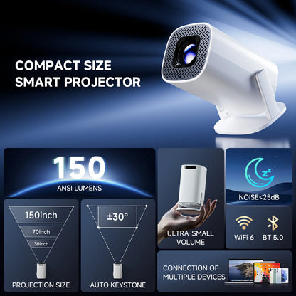 P30 PRO Home Theater Projector Android 11 WiFi 6 Native 720P Built-in Speaker Portable Outdoor Cinema Projector