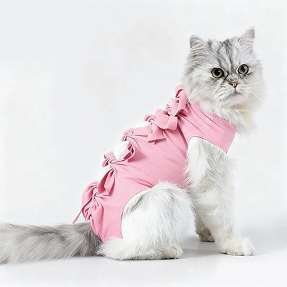Pet Neutering Suit Cat Postoperative Recovery Anti Licking Clothing Adjustable Cat Wound Protective Clothes Pet Supplies