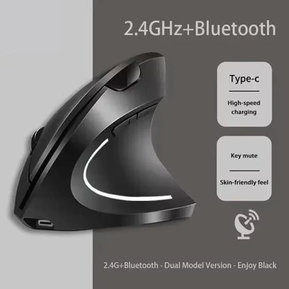Lenovo Wireless Vertical Mouse 2.4G Bluetooth Wired Mouse Ergonomic Personalised Side Grip DPI Adjustable Mute Gaming Mouse