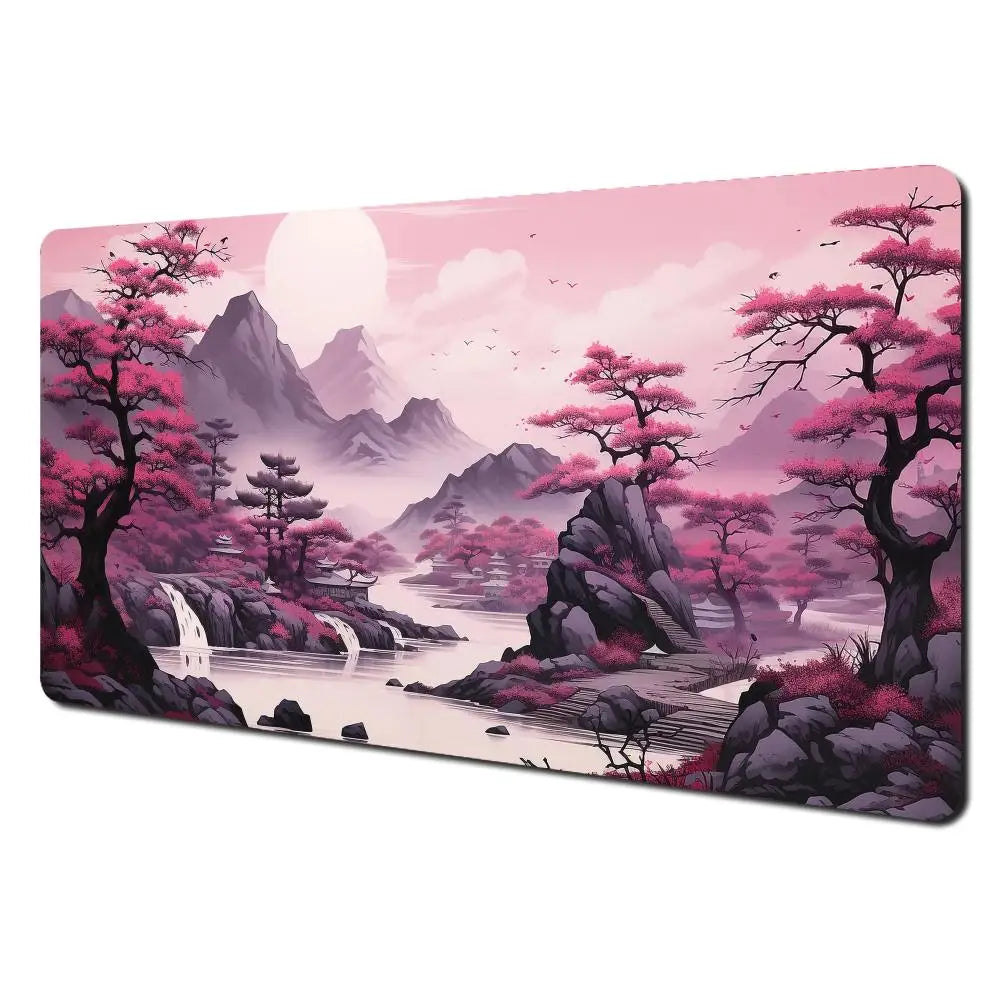 Red and black art landscapes large Mouse Pad anti-slip Durable Desk Mat offices accessories keyboard mouse mat tapis de bureau