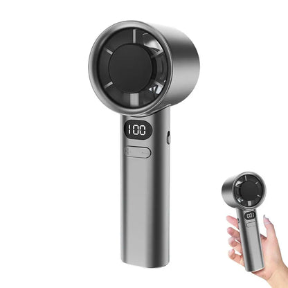 Portable Handheld Fan with 120 Wind Speeds USB Rechargeable Bladeless High-Speed Electric Cooling Fan for Personal Use