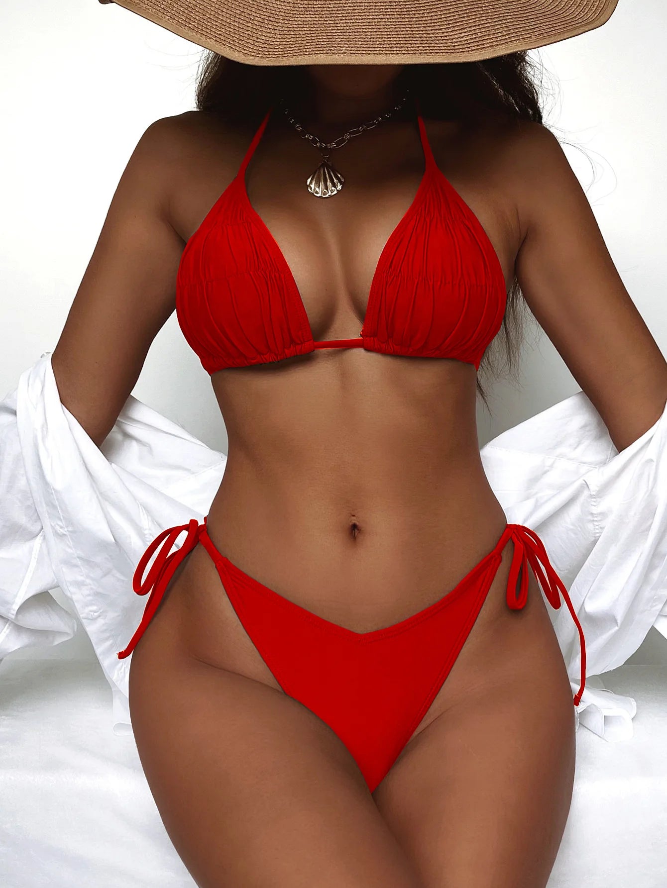 Women's Swimsuit Two-piece Bikini 2025 Women's Swimsuits Triangle Wrapped Halter Bikinis Sets Sexy Micro Bikini Woman Swimwear